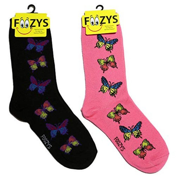 Beautiful Butterflies Wings Butterfly Effect Bug 2 Pairs Foozys Women's Socks - Picture 2 of 2